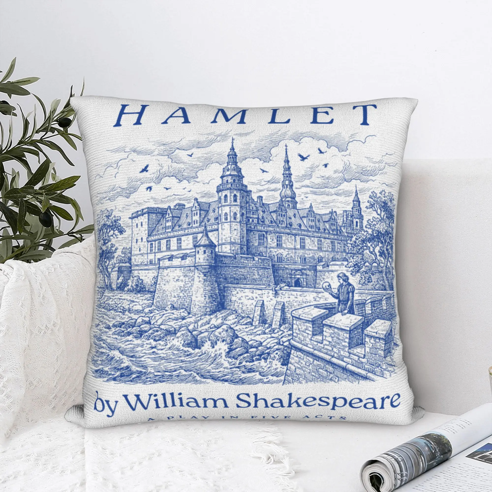 Printed Shakespeare Hamlet Cute Book Lover Pillowcase Cushion Cover Decorations Bookworm Drama Pillow Case Cover Drop Shipping