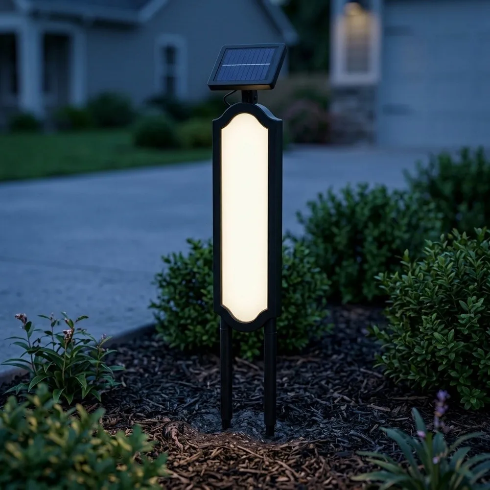 Auto Sensing Solar Ground Mounted Doorplate Light for House Numbers with Dusk Detection and Low Power Consumption