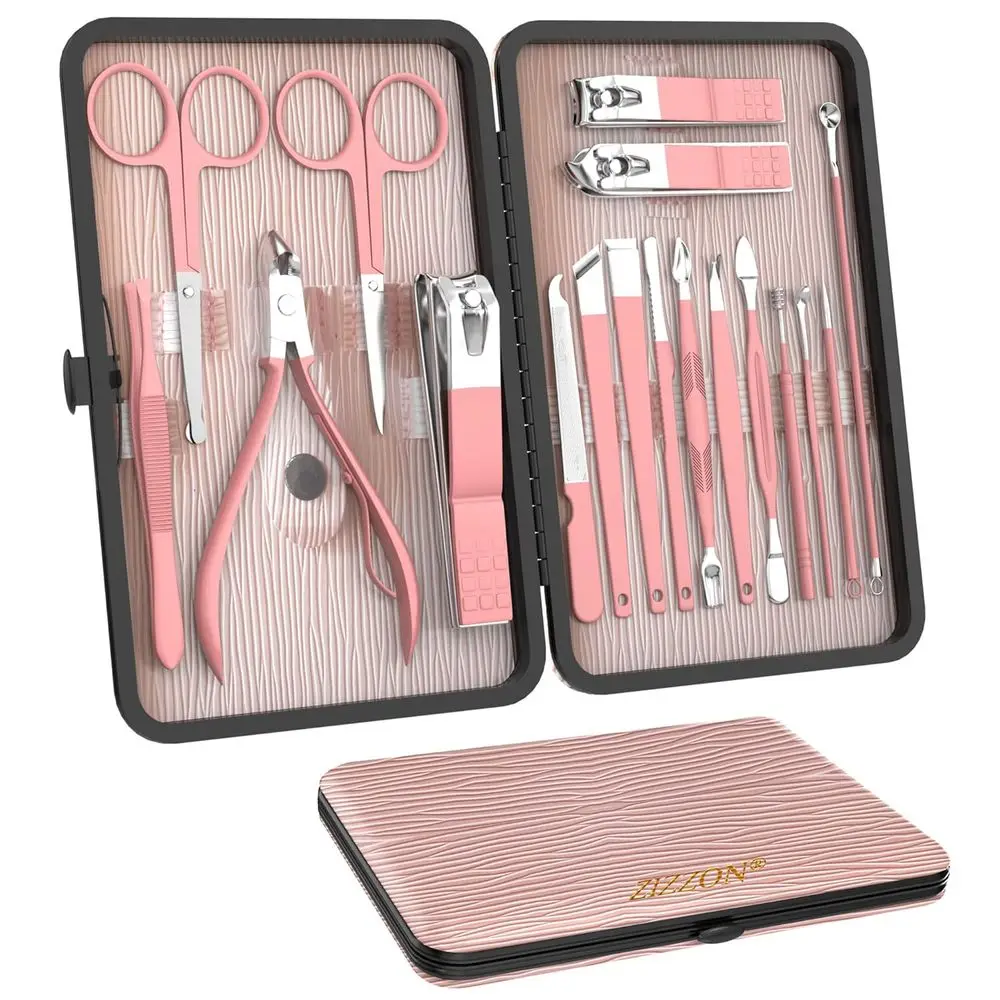 

18-Piece Professional Pedicure Set with Travel Case, Pink