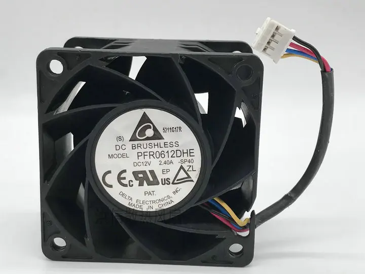 

Delta Electronics PFR0612DHE DC 12 В 2,40 А 60x60x38 мм 4-проводной 60 мм охлаждающий вентилятор