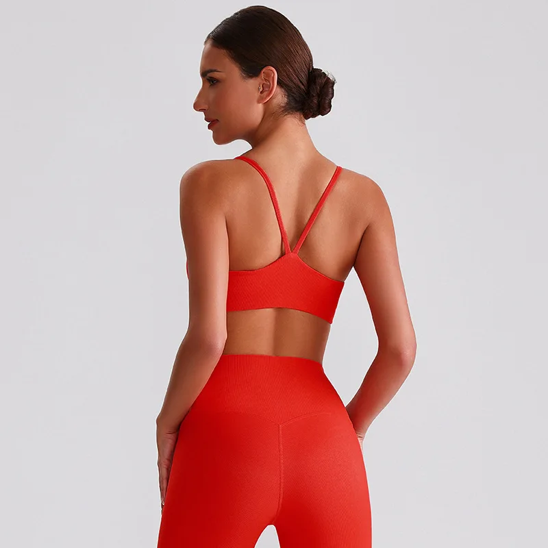 

Women's Sports Bra, Seamless Padded Yoga Bra, High Support Gym Crop Top, Breathable Running Fitness Workout Activewear