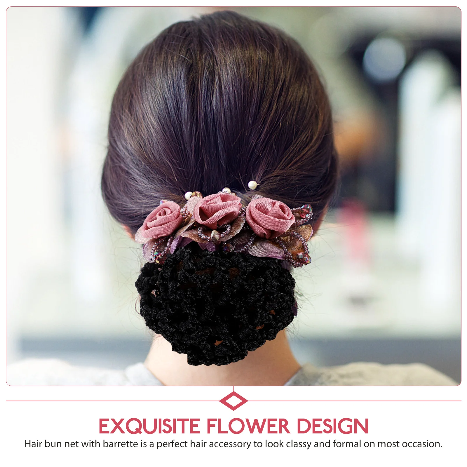 

2Pcs Flower for Women Bun Clips Bun Cover Hairnets Ballet Hair Accessories Thin Thick Hair Updo Tools
