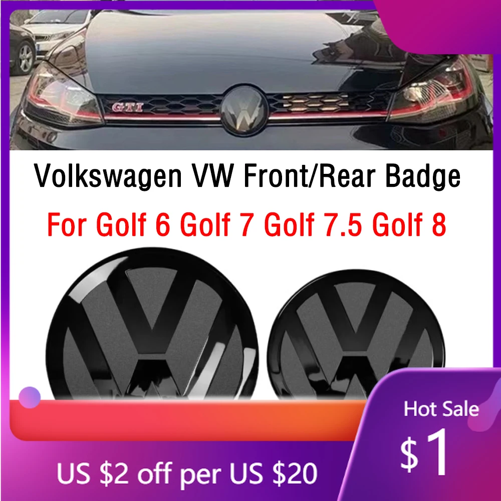 

Горячая новинка 2026: Комплект из 2 эмблем (передняя и задняя) для Volkswagen VW Golf 6/Golf 7/Golf 7.5/Golf 8, не влияет на ACC, модифицированная черная этикетка F
