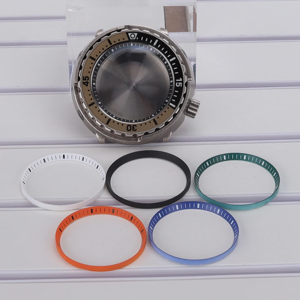 200 متر الغوص 47 مللي متر حافظة ساعة من الفولاذ المقاوم للصدأ C3 مضيئة ل Seiko NH35 NH36 NH34/38 حركة التونة المعلبة SKX Mod استبدال أجزاء #6