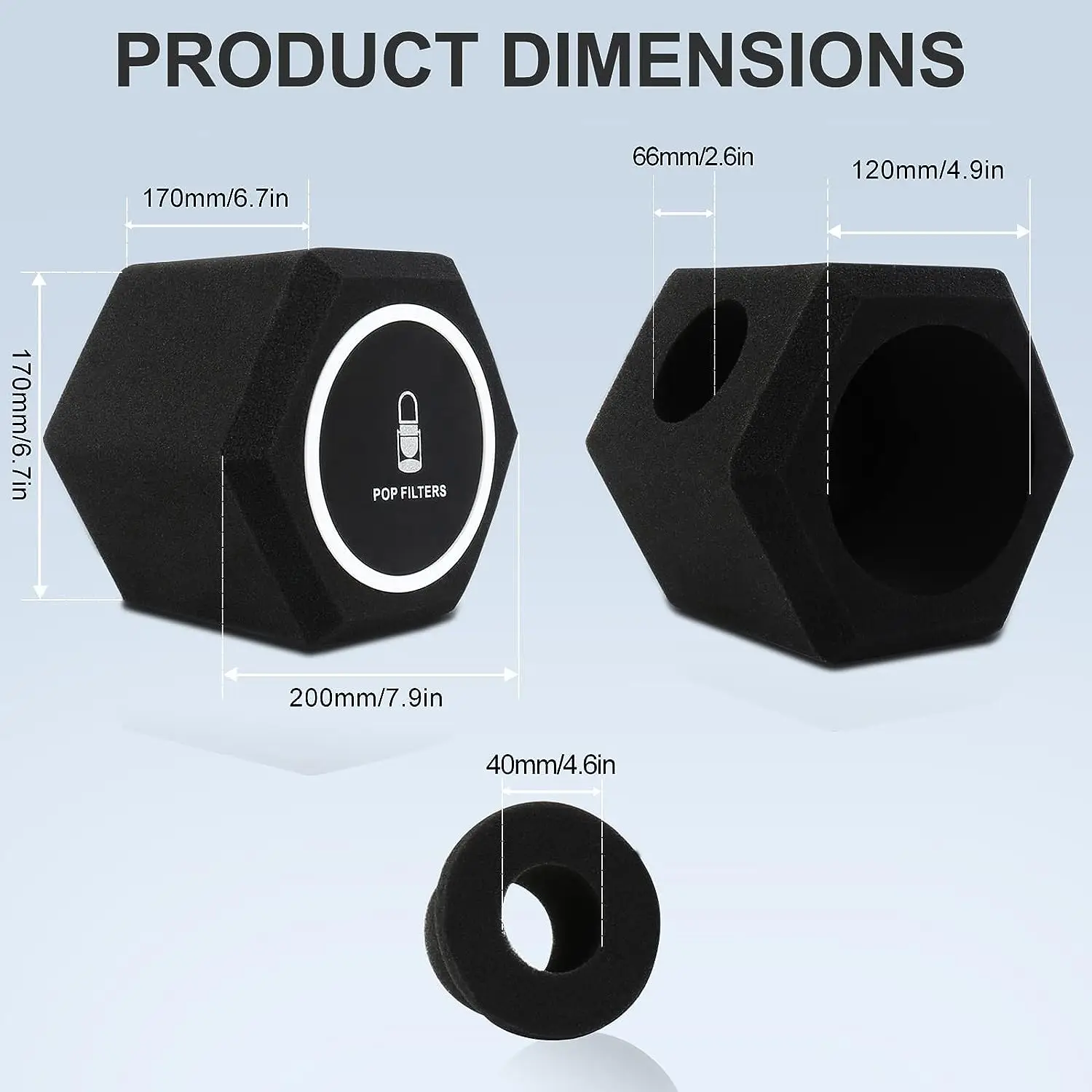 Microphone Pop Filter Wind Shield Acoustic For Record Studios Mic Sound-absorbing Foam Vocal Isolation Ball