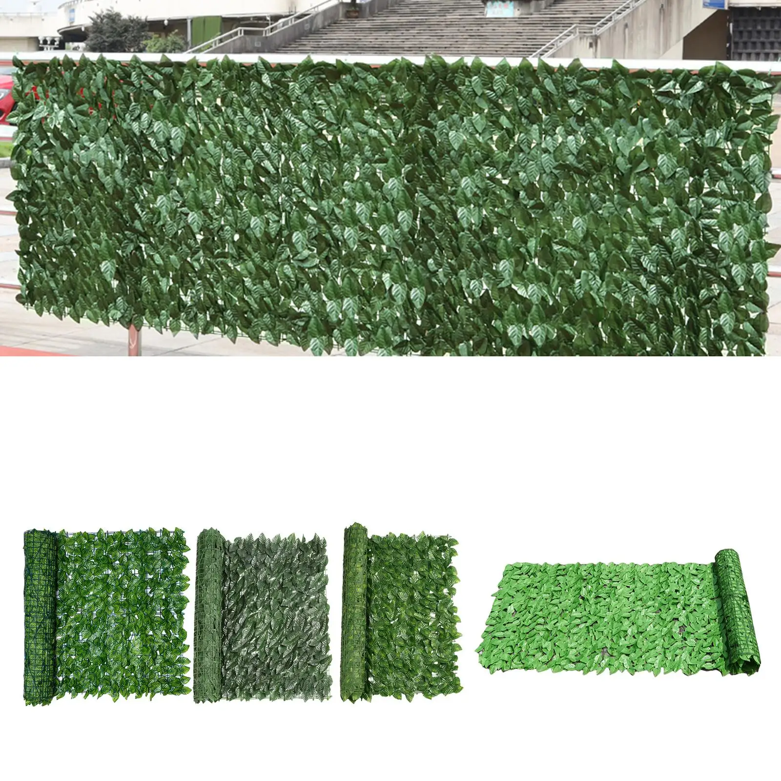 Retractable Fence Panel Artificial Greenery Garden Privacy Screen Plastic Divider for Outdoor Balcony Use