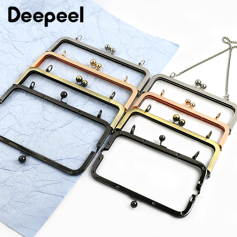 20/25cm Metal Bags Handle Smooth Purse Frame Clourse Clip Kiss Clasp Handbag Wallet Screw Brackets DIY Bag Accessories,1/2/5Pcs