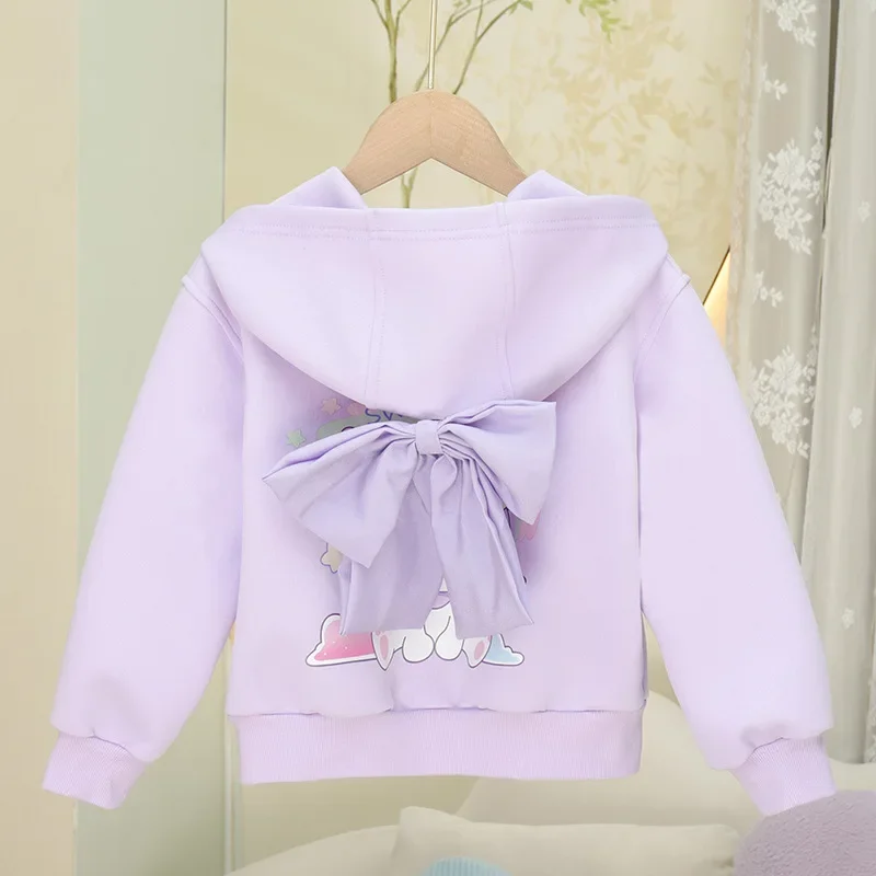 Casaco e calças de manga comprida infantil, roupa de anime kawaii, Kuromi, moda Sanrio Ins, fofo, presentes infantis, primavera e outono, 2 peças