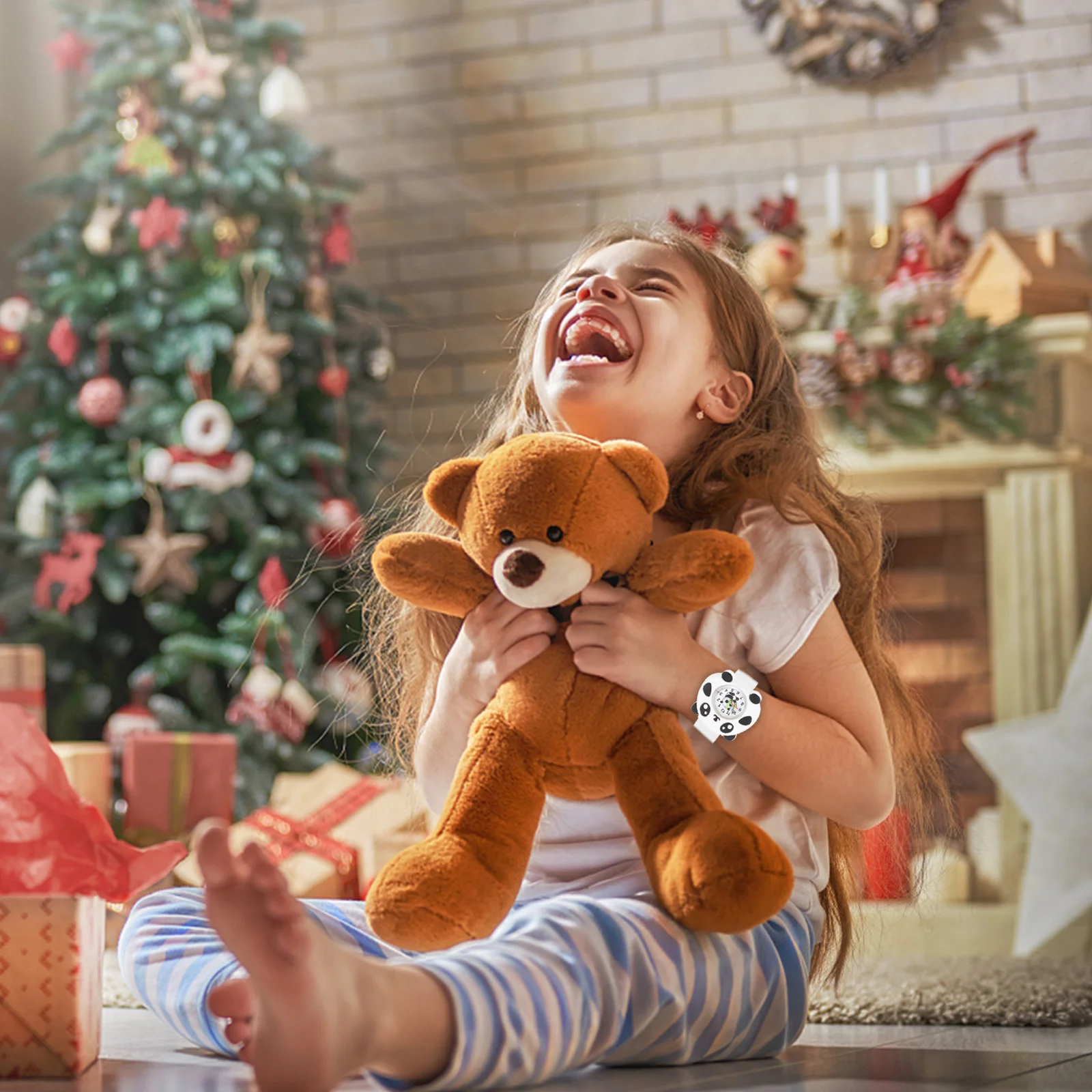 ساعة بنمط الباندا بتصميم كرتوني وحزام ناعم وساعة يد عصرية للطلاب #3