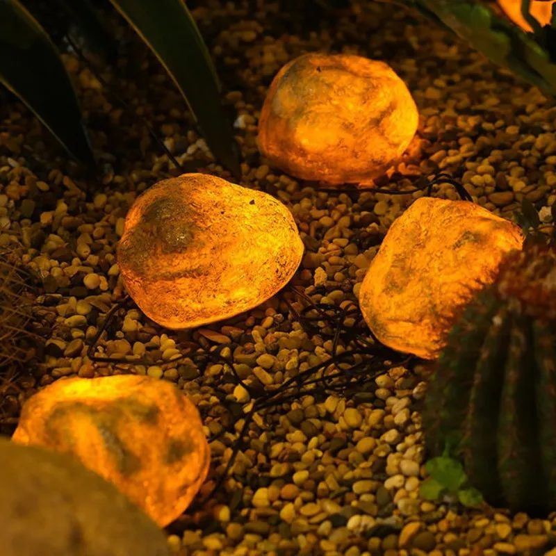Solar powered simulation cow dung stone lamp outdoor garden lawn decoration lamp park square decoration landscape lamp