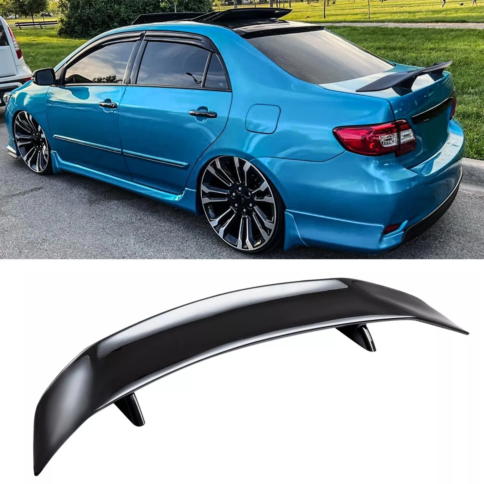 

For Toyota Corolla Sedan 46" Rear Trunk Spoiler Racing GT Wing Glossy Black