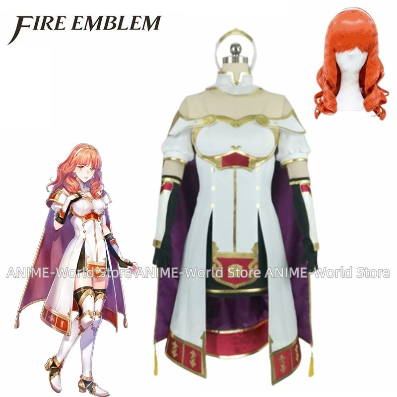 

Game Fire Emblem Celica Cosplay Costume Custom Made Any Size Unisex Cosplay Costumes Wig Uniform Suits