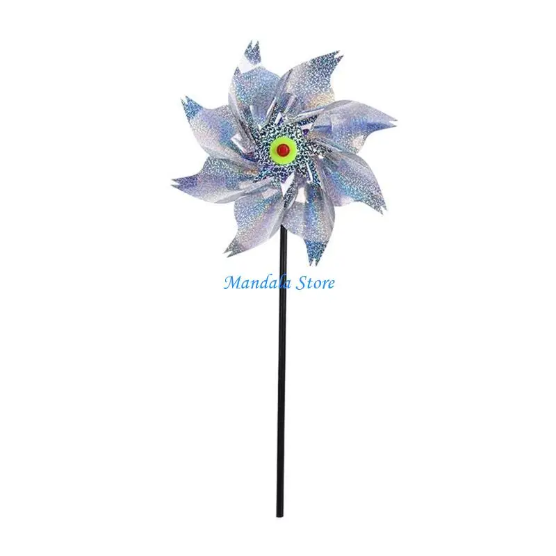 

U2JC Bird Repeller Windmill Lawn Decor Pinwheel Garden Yard Rotating Lasering Windmill Farm Decor Tools Kids