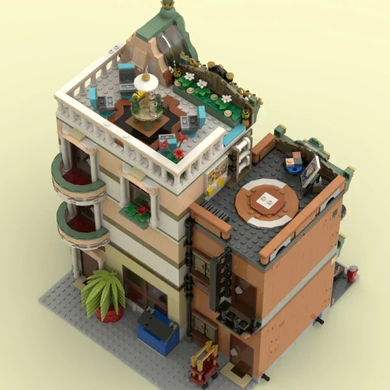 

City Street View Moc Building Block City Square Commercial Building Model Technology Brick DIY Assembly Modular Construstion Toy