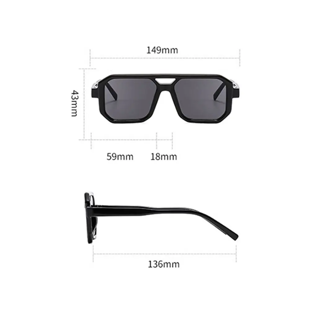 Punk Square Frame Sunglasses Eye Protection Block Glare UV Resistant Sunglasses Street Photos Decoration Driving Glasses