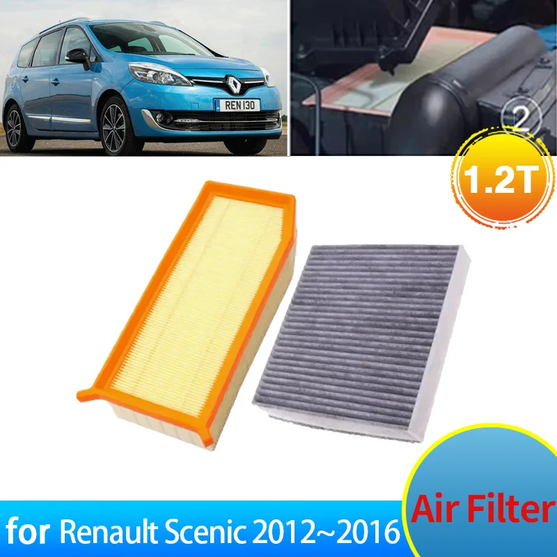 Auto 1.2T Air Filter for Renault Scenic 3 III 2016~2012 2013 2014 2015 Accessories Intake Engine Conditioner Filter Grid Parts