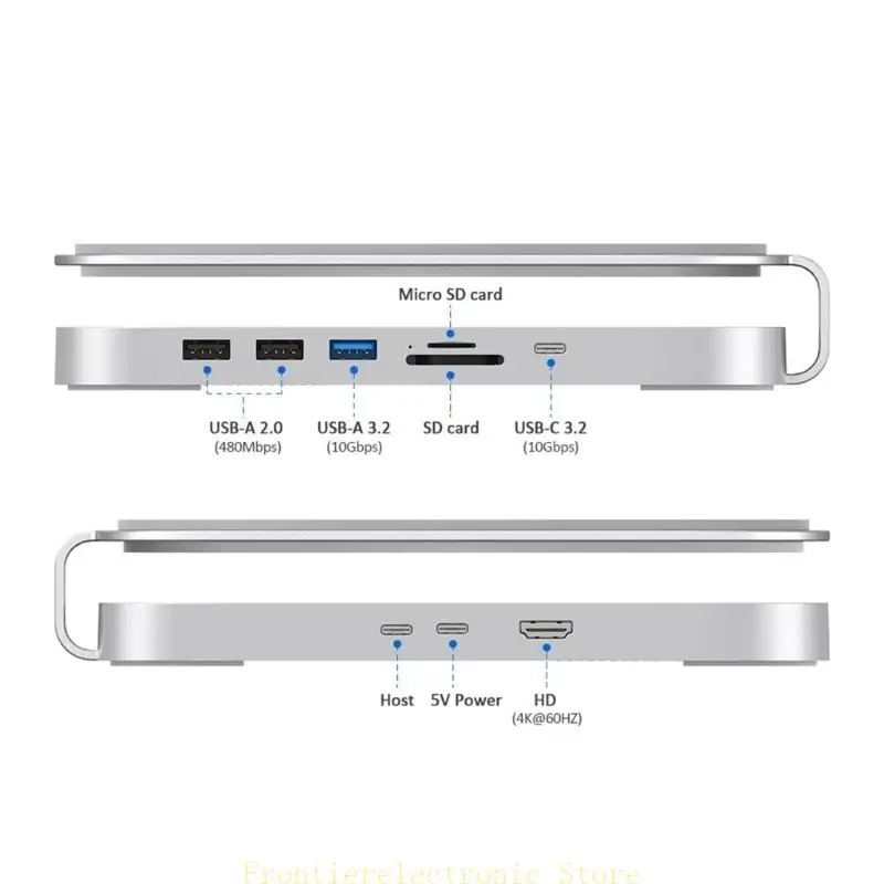 

G8DB Алюминиевый стенд USB C HUB M.2 SSD корпус для Mini 2024 Тип C док -станция SSD Reader Card Reader SSD расширение