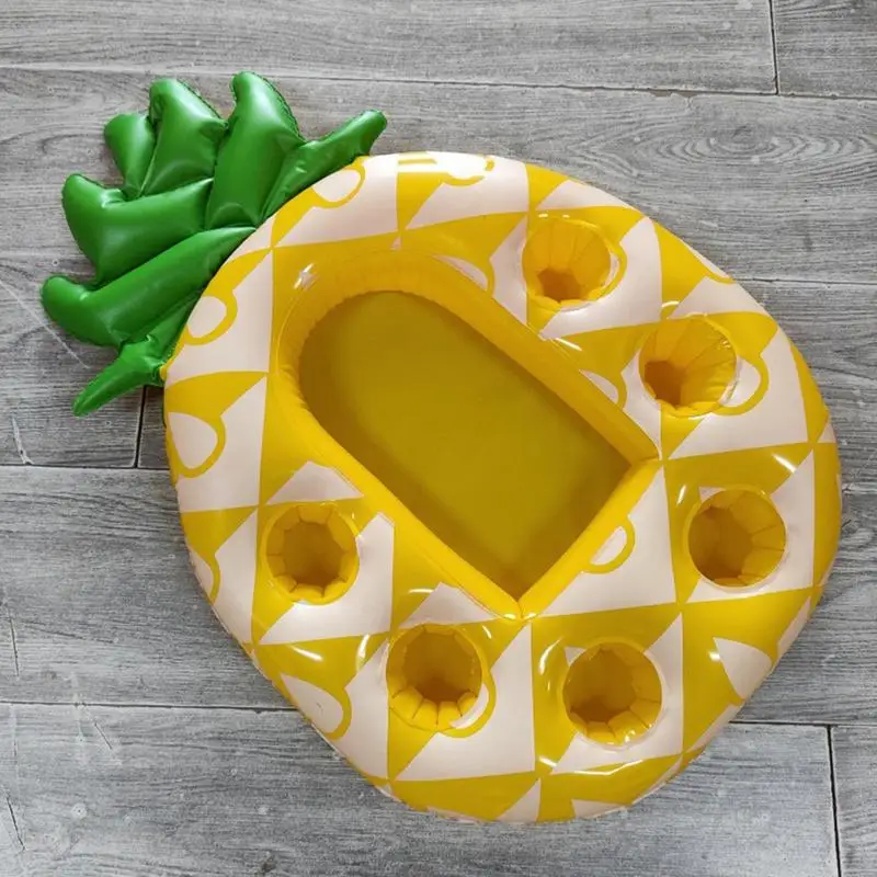 Floating Table Summer Party Bucket Pineapple Shaped Cup Holder Swimming Pool Inflatable Float Drinking Cooler Pool Cup Holders