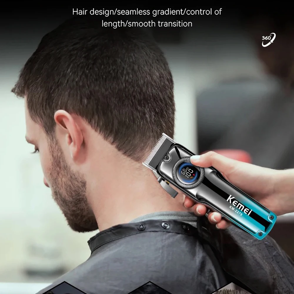 Kemei 2279 Professional Cordless Hair Trimmer Barber Fade Hair Clippers Rechargeable Haircut Tool Hair Cutting Machine for Men - view 4