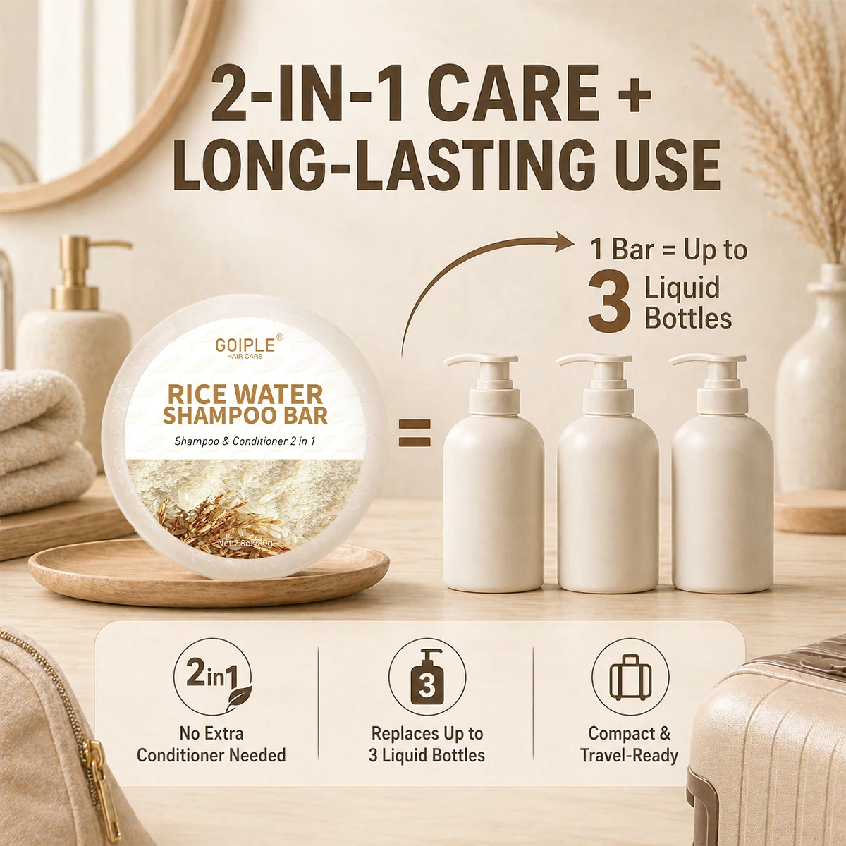 GOIPLE 80g Rice Water Hair Soa - огляд і ціна Hair Care Natural Ingredients