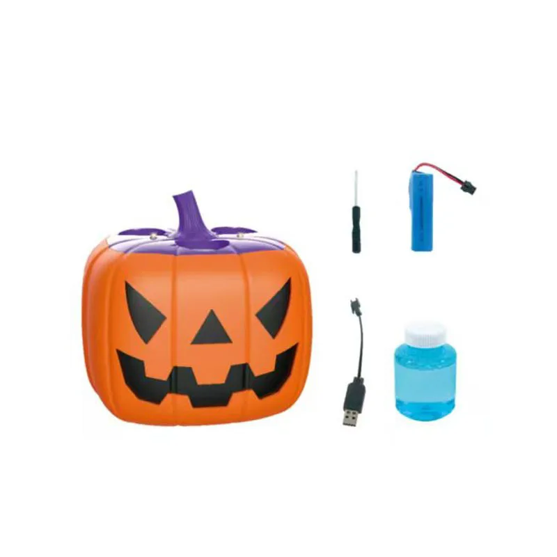 Máquina de burbujas de Halloween, juguete eléctrico de calabaza, fiesta fantasma con sonrisa bonita, máquina automática de soplado de burbujas, juguete de descompresión