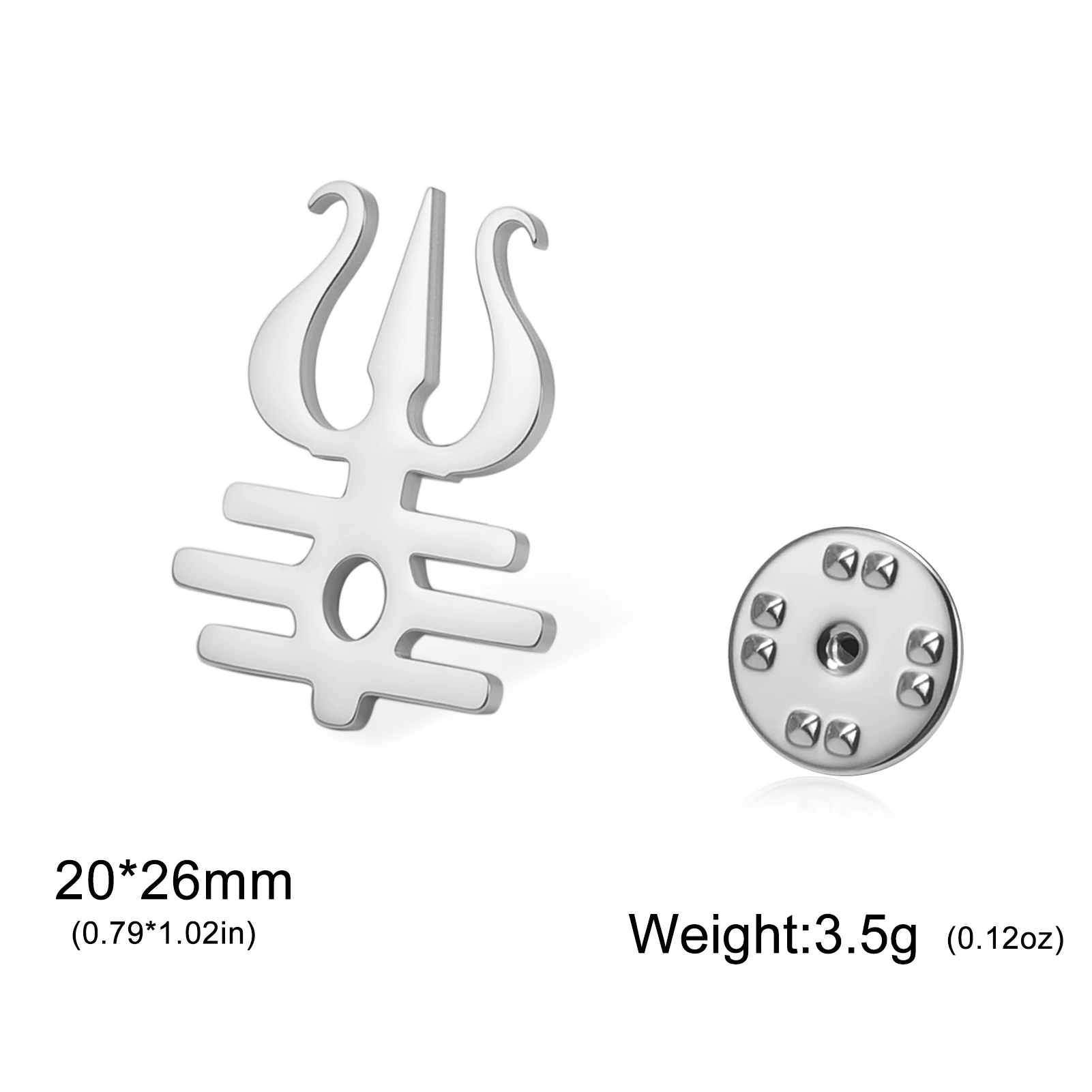 Sipuris الهند تاميل Om رمز مع ترايدنت دبوس بروش للرجال الفولاذ المقاوم للصدأ Om شيفا رمز اليوغا خمر تعويذة مجوهرات