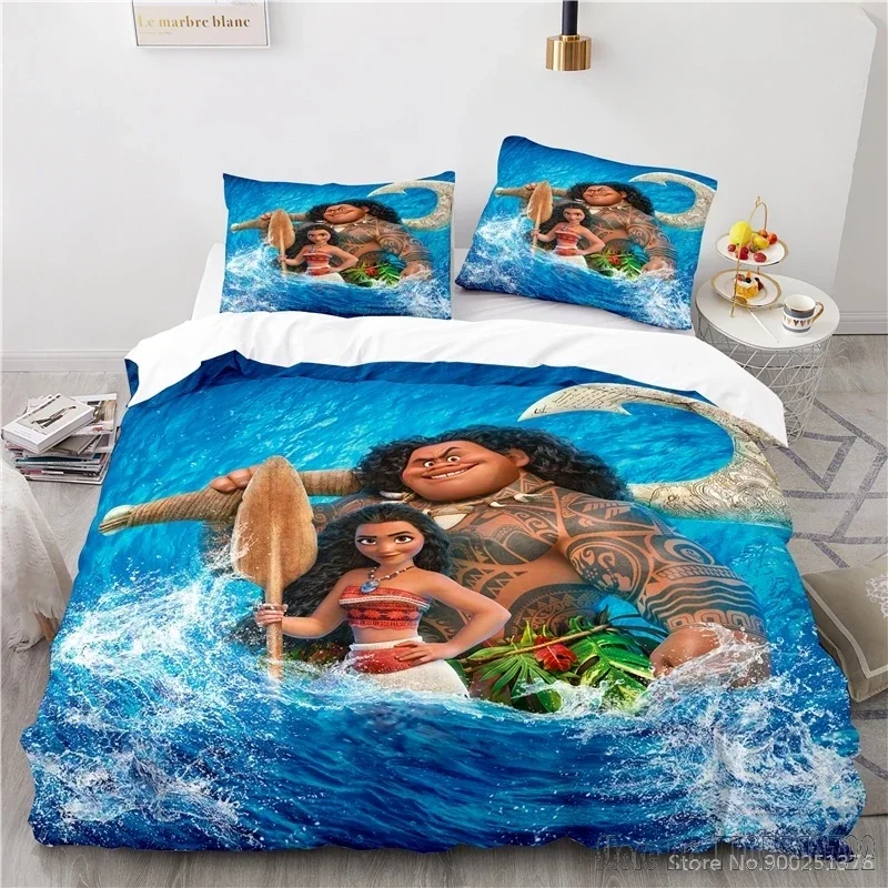  Cartoon Moana 3D Printed Duvet Cover Set HD Comforter Cover for Kids Bedding Sets Bedclothes Bedroom Decor