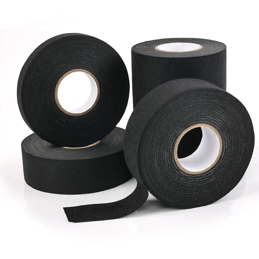 Cable Tape Black Electrical Fabric Tape Heat-resistant Harness Bundle Insulation Car Wiring Cloth Wrap Waterproof