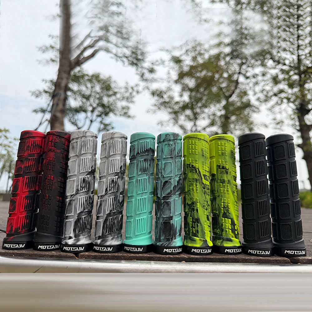 Mountainbike-Lenkergriffe, zweifarbig, Aluminiumlegierung, rutschfestes Gummi, ergonomisches Design für bequemes Radfahren auf der Straße