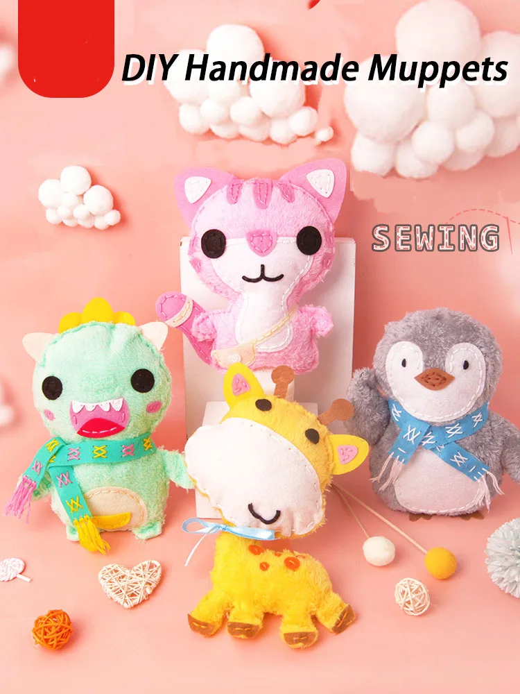 

Handmade diy knitting doll material package set sewing animal doll girl gift family handmade toys starter knitting
