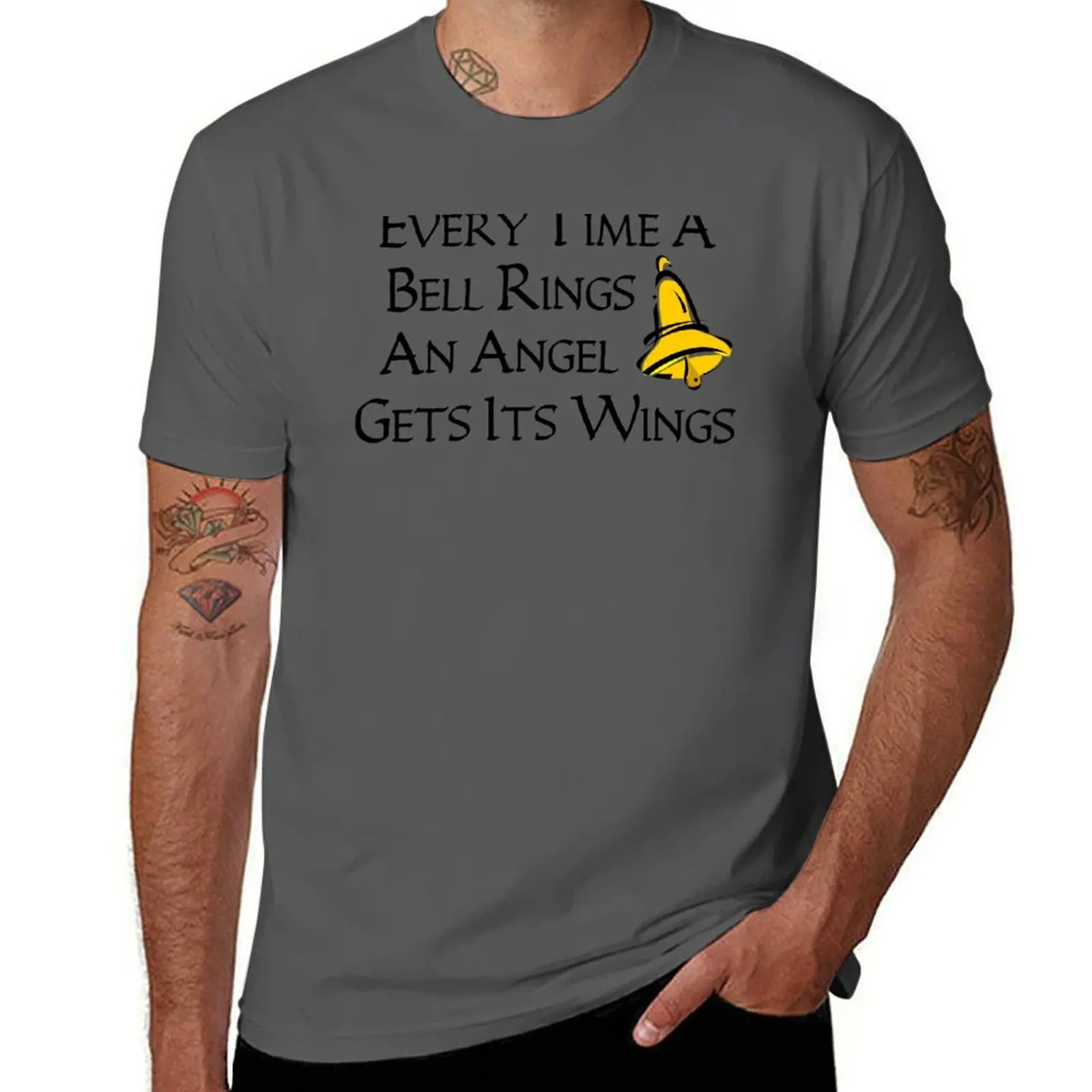 

Every Time a Bell Rings an Angel Gets Its Wings T-Shirt man tshirt mens graphic t shirts t shirts for man cotton funny T-Shirt