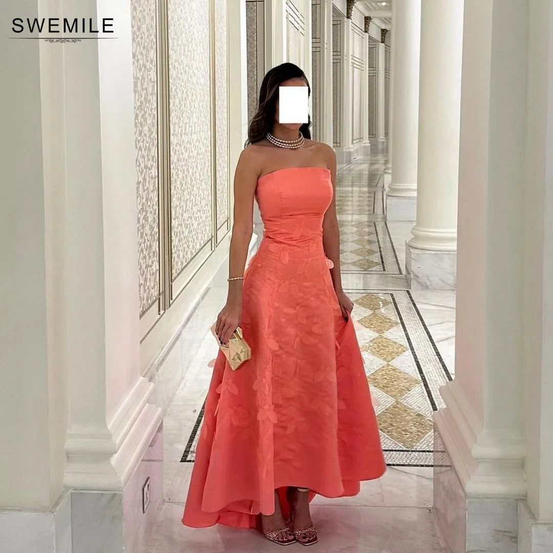 

SWEMILE A-Line Strapless Floor-Length Zipper Up Sleeveless Elegant Party Dresses For Women 2024 Women'S Evening Dresses Party