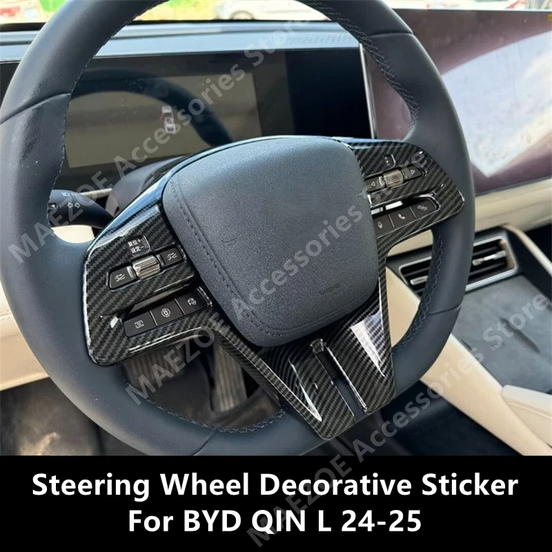 

For BYD QIN L 24-25 ABS Steering Wheel Decorative Sticker,Car Interior Decoration Protection Modification Accessories Refit