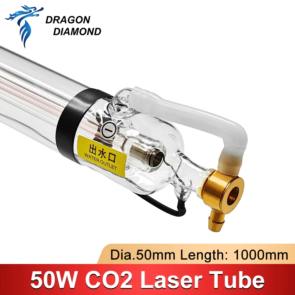 DRAGON DIAMOND 50W Co2 Laser Tube Length 1000MM Glass Laser Lamp for Co2 Laser Engraving Cutting Machine K40 Series High Quality