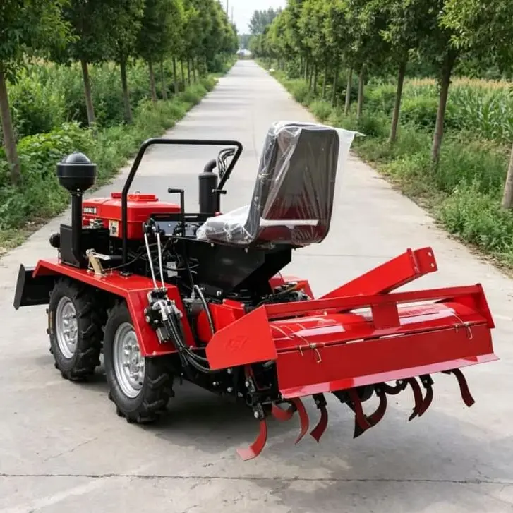 Customized 2026 Hot-selling Four-wheel Cultivator, Wheeled Rotary Tractor for Farm Ploughing, Durable Farmland Tilling Machine