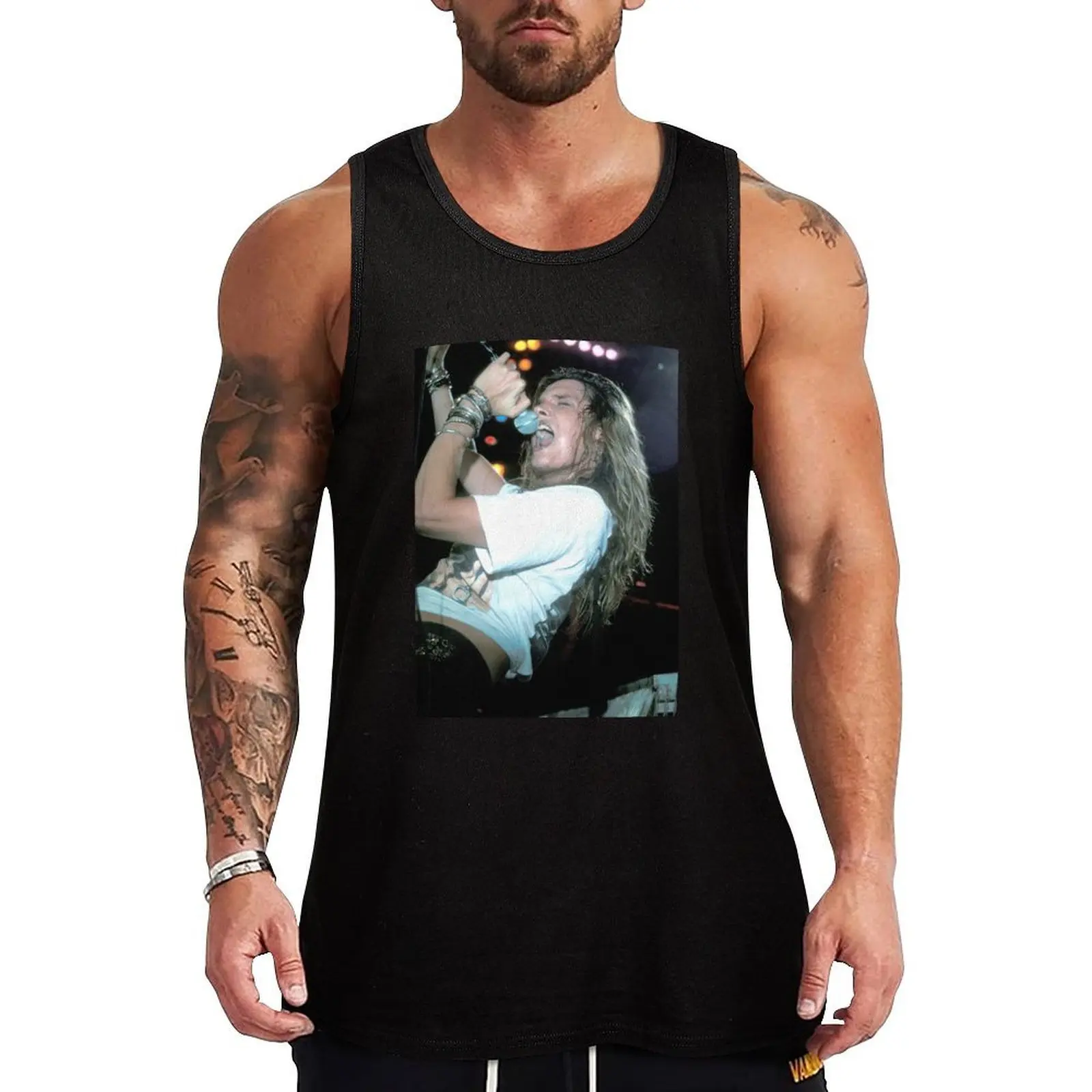 Camiseta sin mangas con fotografía de Sebastian Bach Skid Row, camiseta sin mangas de color liso, camiseta interior cómoda de ajuste regular