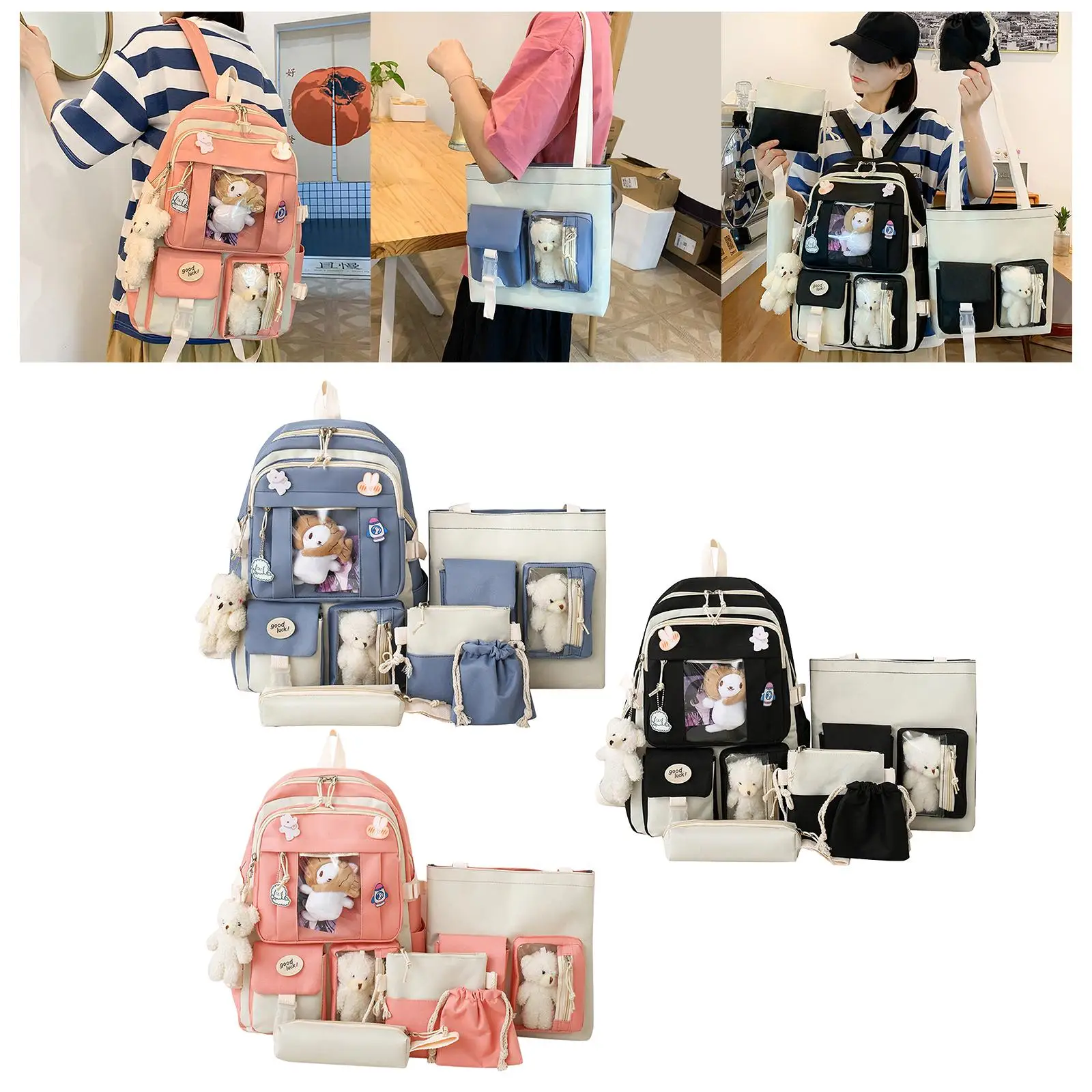 5x Women Backpack School Bag Travel Work Bag Gift Student Rucksack Casual