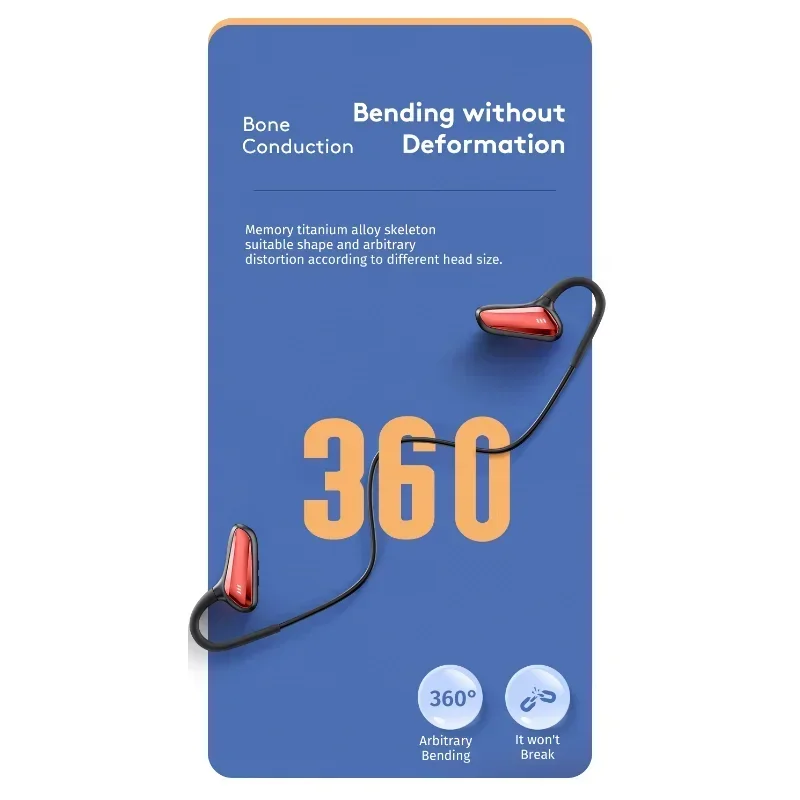 MD8 العظام التوصيل بلوتوث 5.2 سماعات الأذن هوك اللاسلكية IPX5 سماعات مقاومة للماء للرياضة اللياقة البدنية صدمة القرن سماعة