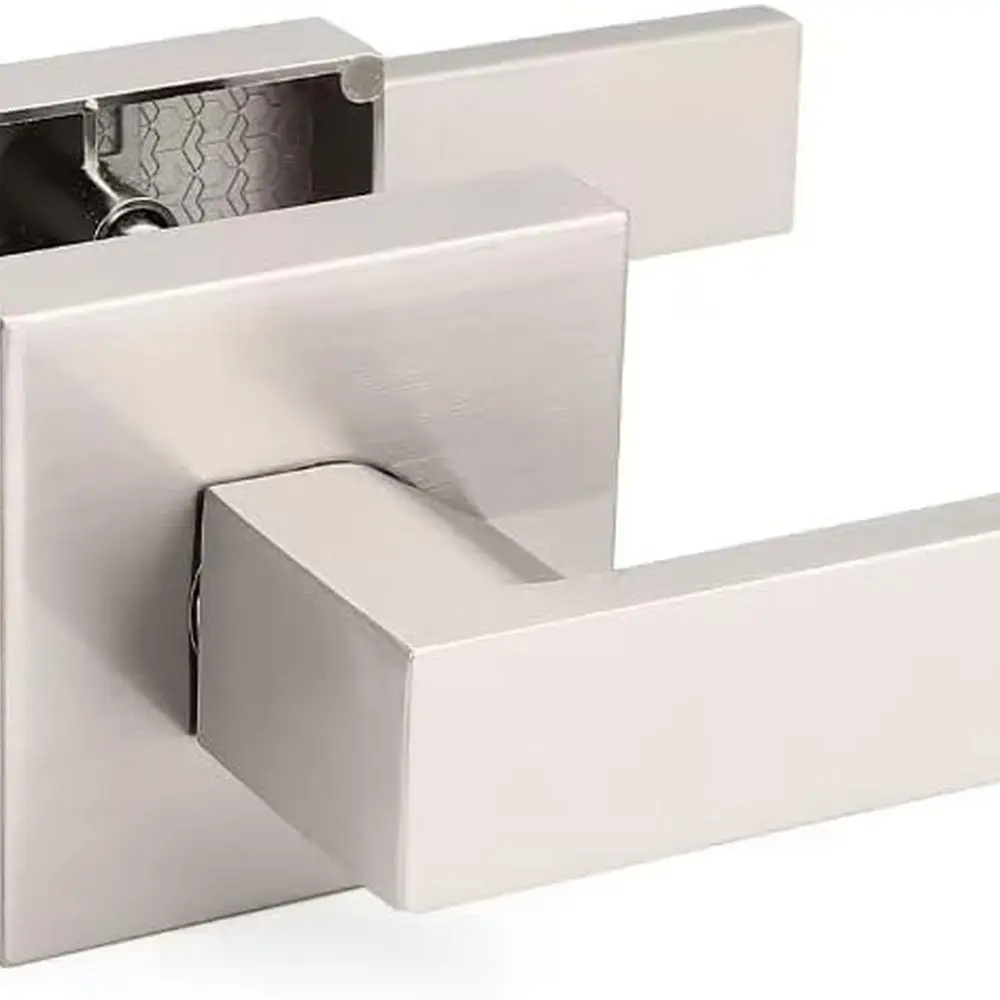 

Heavy Duty Passage Door Levers, Brushed Nickel Door Handles Non-Locking, Square Keyless Interior Door Handles for Closet/Hallway