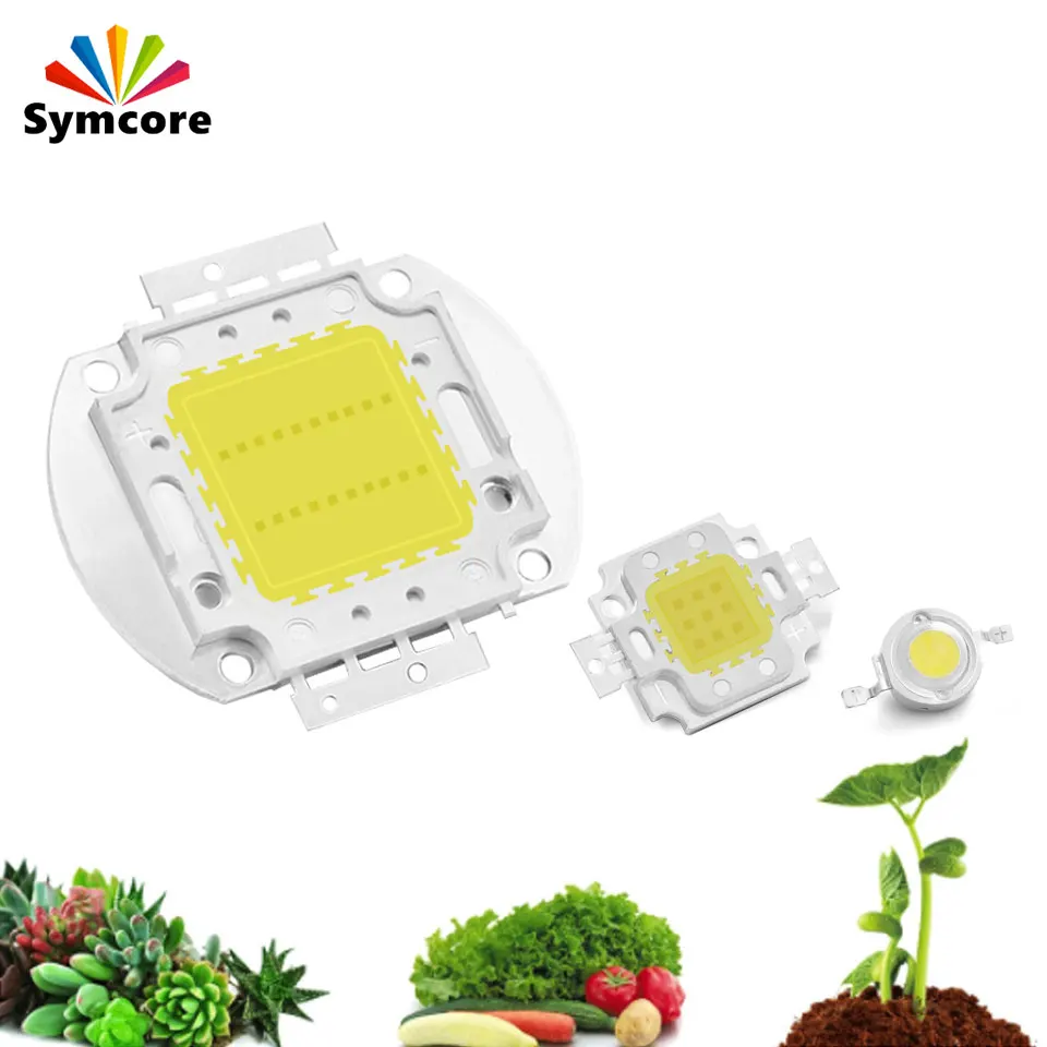 1W 3W 5W 20W 30W 50W 100W Full Spectrum White LED Grow Light Chip 380-840nm LED Grow Chip Diodes For Indoor Plant Grow