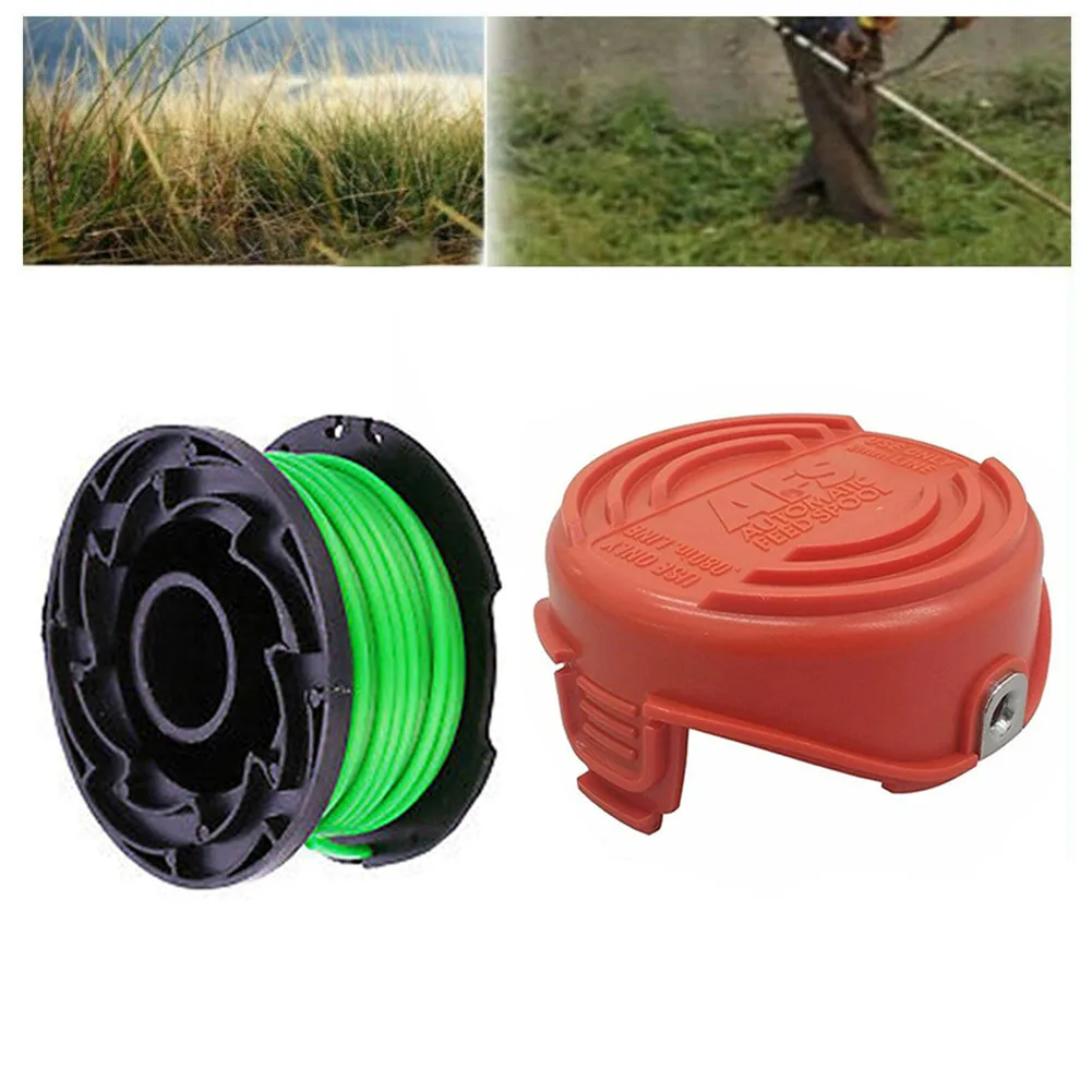 Trimmer Replacement Kit Featuring Spool Line 6m x 2mm and Cover Cap for Black & Decker For GL7033 GL8033 GL9035