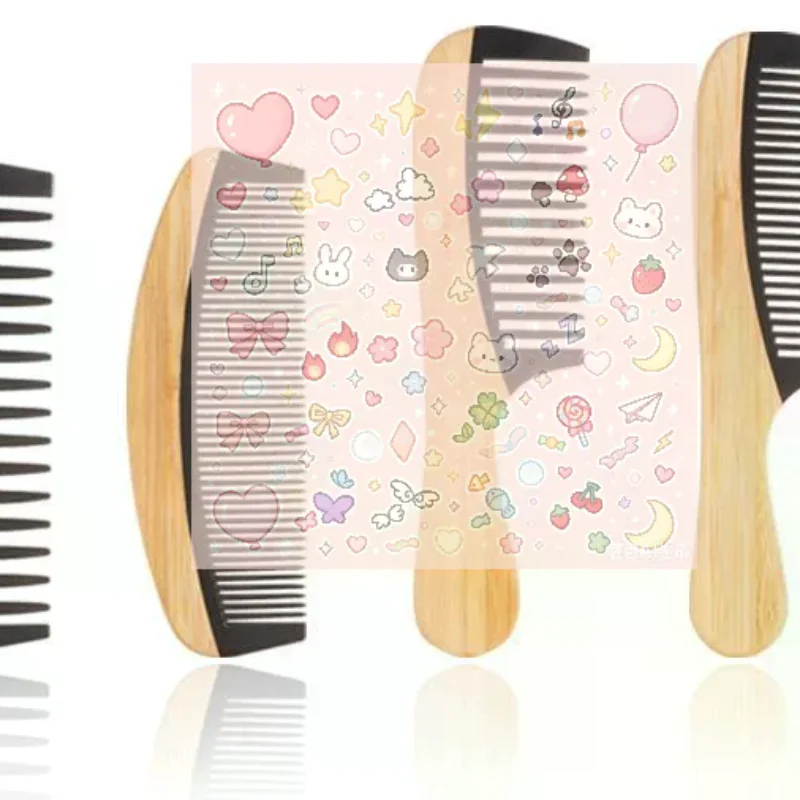 5Pcs Natural Bamboo And Wood Comb, Smooth Hair, Anti-static Scalp Massage Bamboo And Wood Comb, Hairstyle Comb