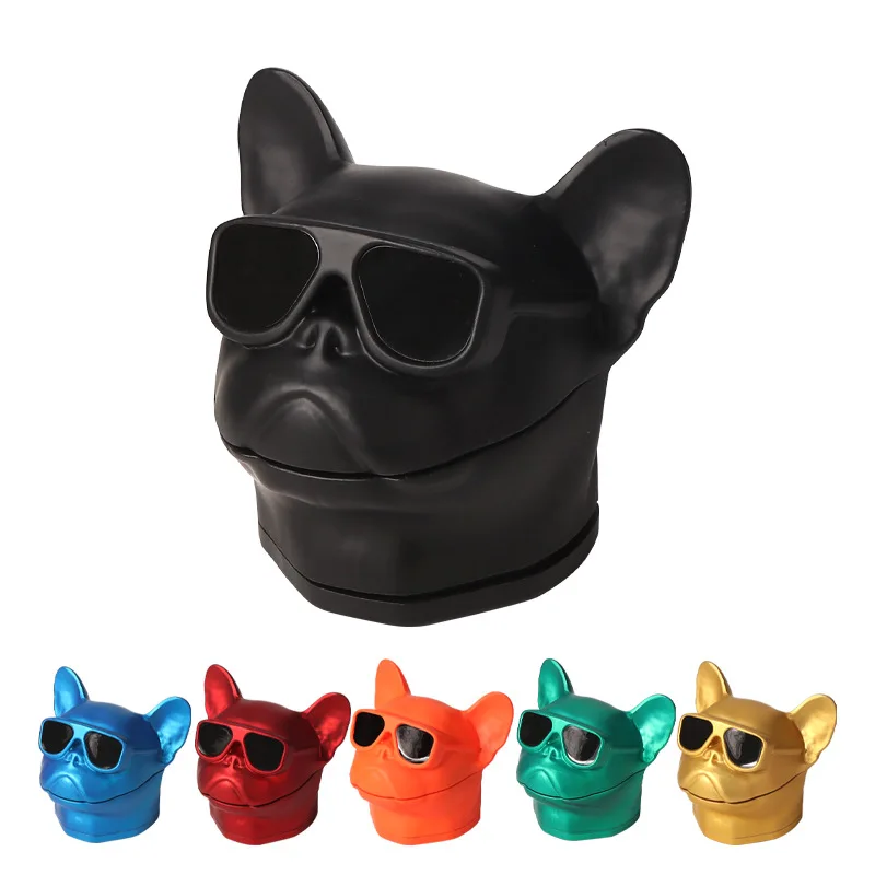 

Hot Selling Bulldog Zinc Alloy Smoke Grinder Sunglasses Dog Head Smoke Grinder with Drawer Smoke Grinder