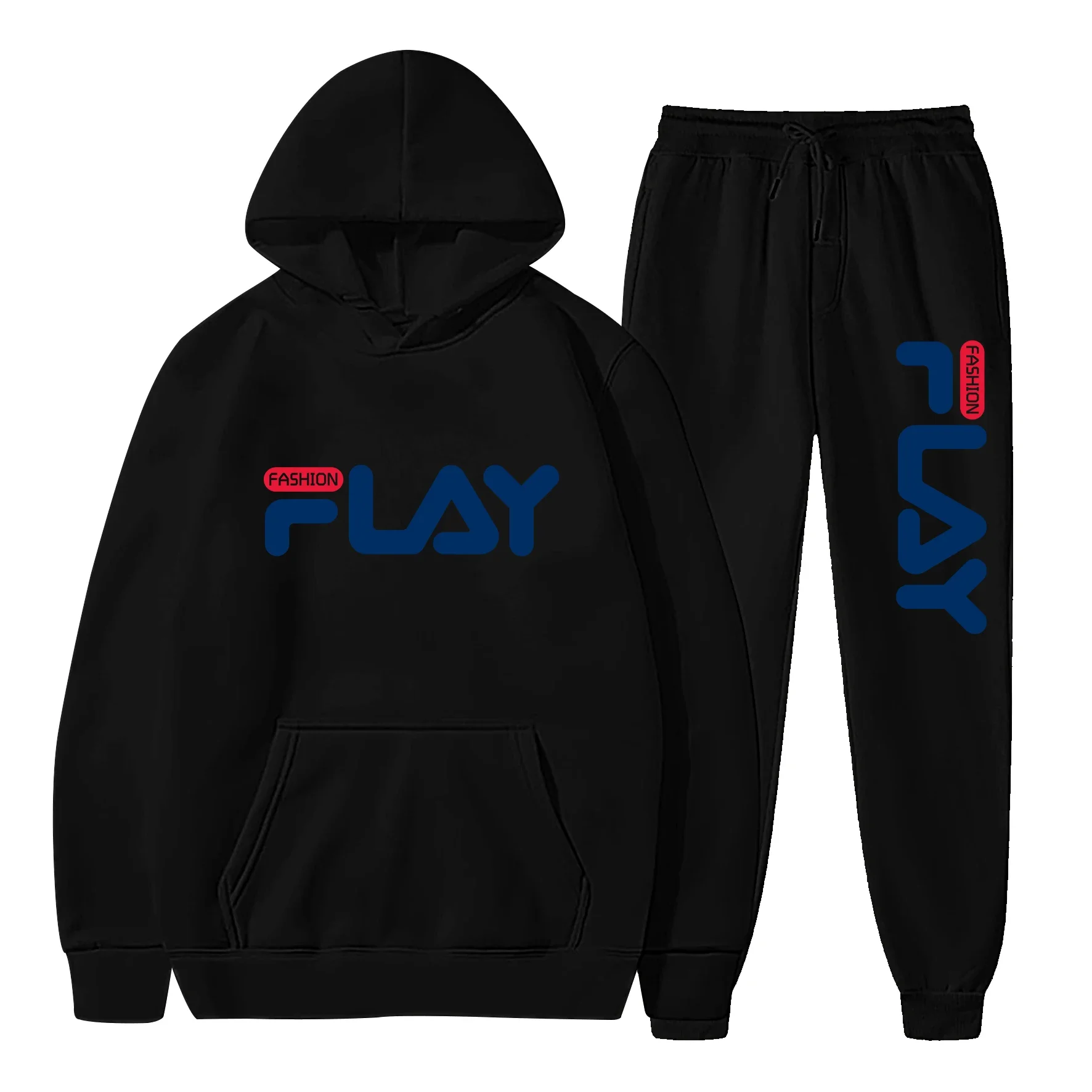 

Letter print hoodie and pants set for spring and autumn new casual sportswear for young men and women's fashion set