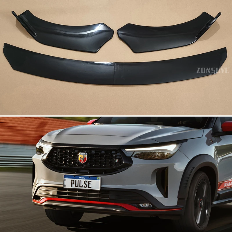 Use For Fiat Pulse 2020--2024 Year Front Bumper Lip Splitter Spoiler Body Kit Accessories