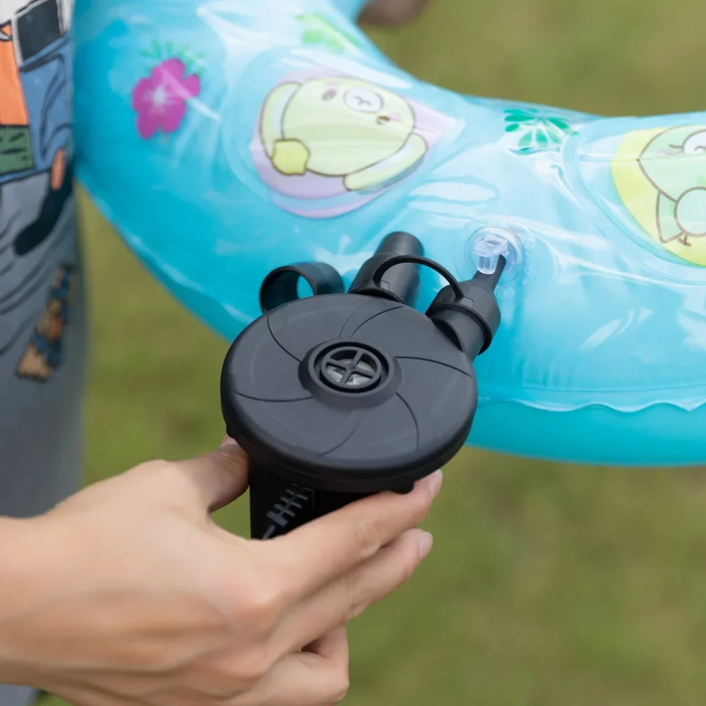 Pompa d'aria elettrica portatile con ugelli multipli per un rapido, adatta per anelli da nuoto, zattere per piscine e giocattoli gonfiabili