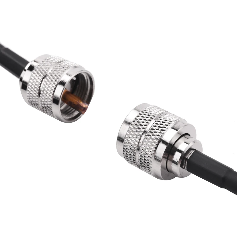 Cabo coaxial rg58 da frequência ultraelevada de 15m cabo coaxial pl259 cabo 50 ohms cabo da antena de rádio cb uhf macho à frequência ultraelevada masculina baixa perda
