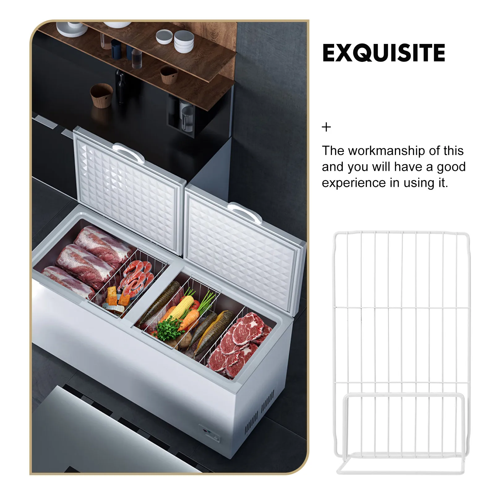 

2pcs Freezer Partition 32-34 Wide 29 High Iron Wire Divider Fridge Mesh Shelf Separators Refrigerator Storage Cabinets
