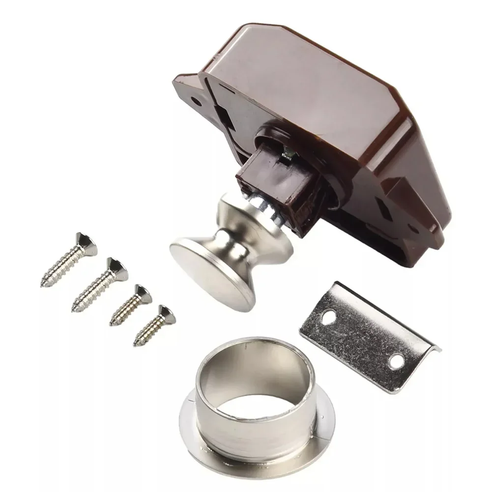 ABS Caravan Lock Button Zinc Latch Yacht Spare Parts Car Lock Accessories Brown Replacement Car Part