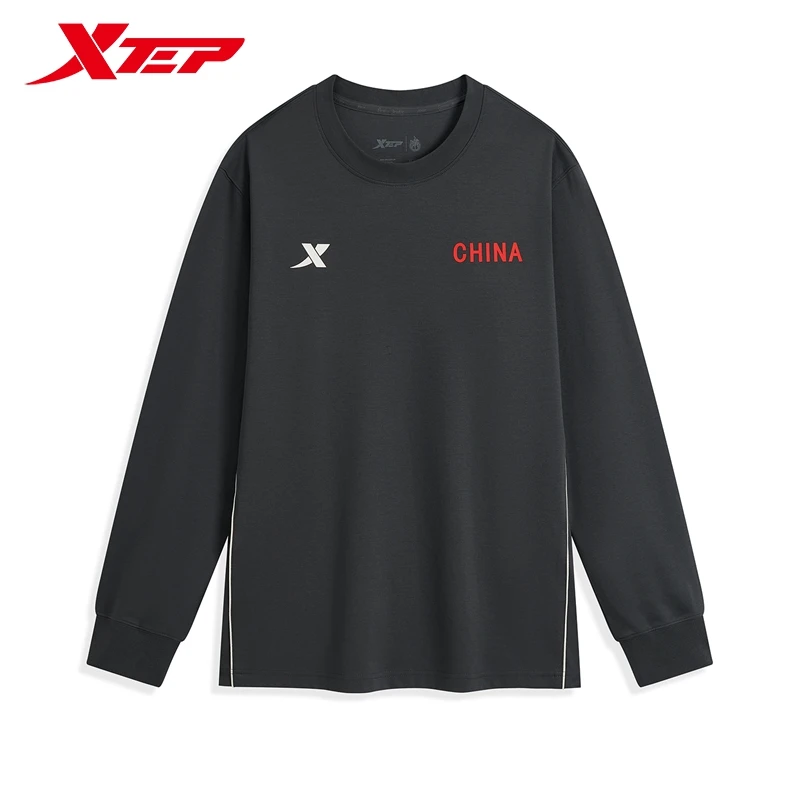 Xtep T Shirt For Men And Women 2024 Autumn Basketball Sweatshirt Leisure Athletic Outdoor Long sleeves Tops 976327030666